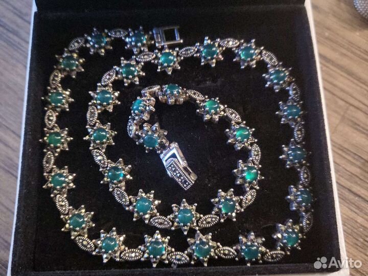 Серебро кольца, колье, серьги