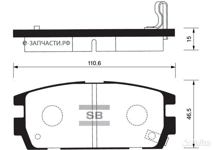 Sangsin brake SP1098 Колодки торм.зад