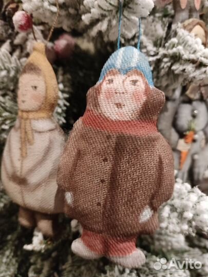 Комплект 2 ватные елочные игрушки