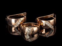 Комплект серьги и кольцо из золота 585 пробы