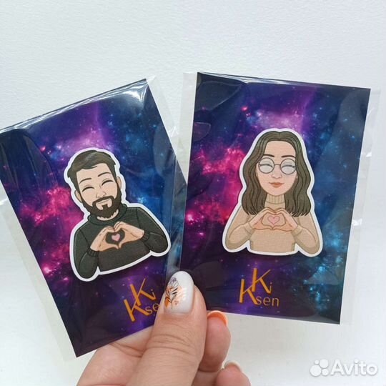 Деревянный значок, стикер Vmoji