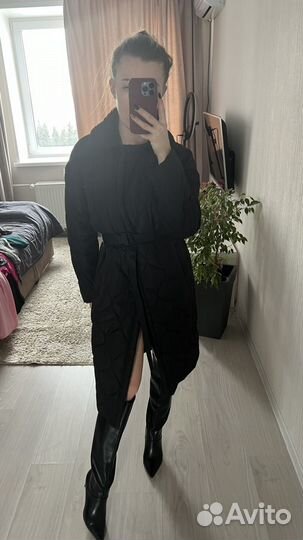 Стеганное пальто демисезонное