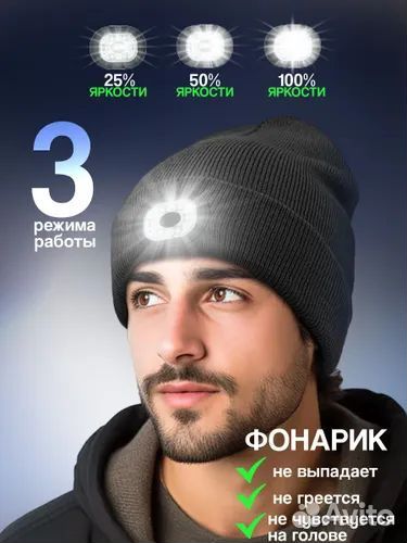 Шапка с фонариком