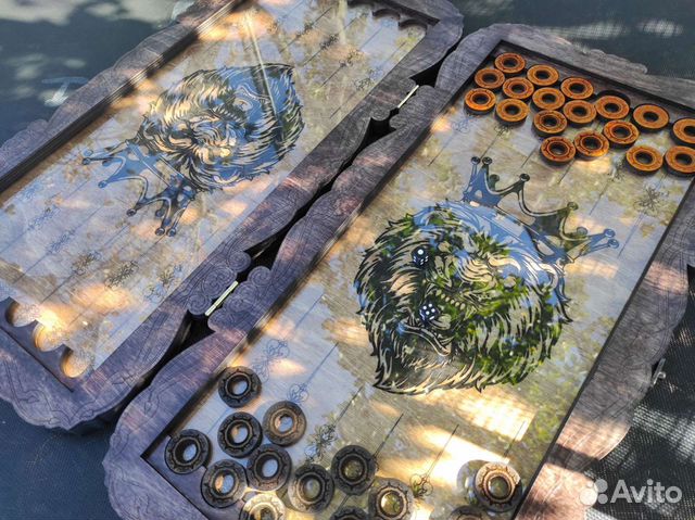 Нарды резные со стеклом