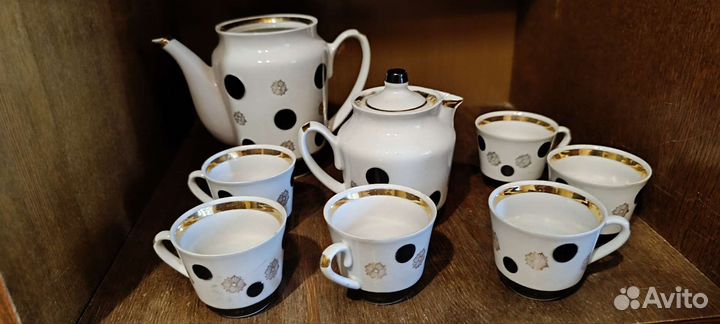 Сервиз кофейный в стиле ретро. Фарфор, СССР