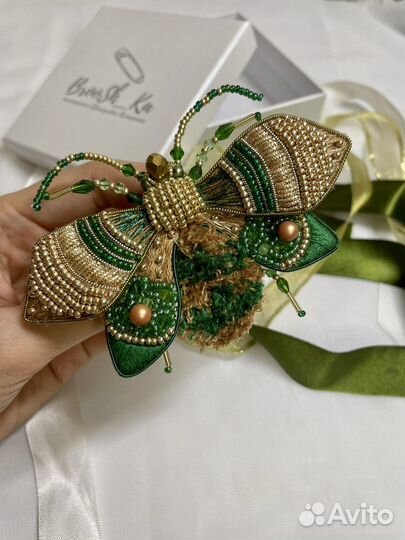 Брошь ручной работы «Жук»