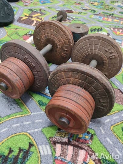 Штанга и разборные гантели