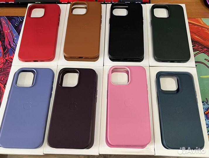 Чехол кожа iPhone от12 до 14ProMax Magsafe Leather