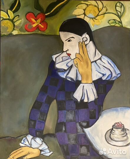 Копия картины Пикассо «Арлекин»