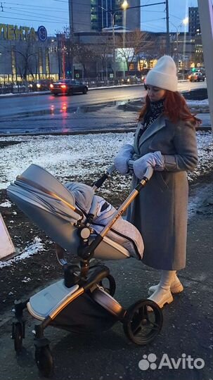 Коляска 2 в 1 эко кожа aulon