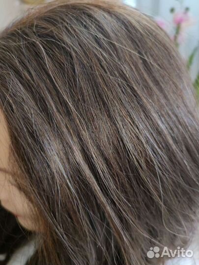 Болванка с натуральными волосами для парикмахера