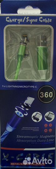 Кабель USB магнитный светящийся