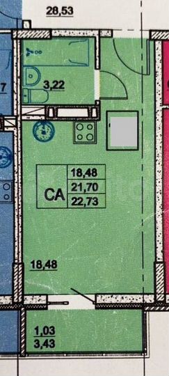 Квартира-студия, 22 м², 10/10 эт.