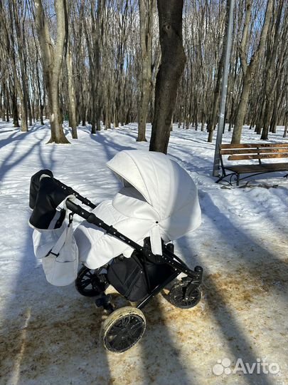 Коляска 2 в 1 indigo эко кожа