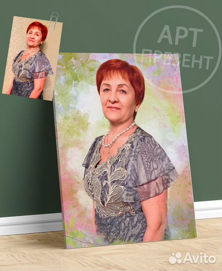 Портрет по фото на холсте