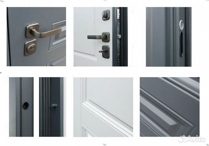 Дверь входная серая металлическая