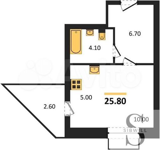 Квартира-студия, 25,8 м², 14/14 эт.