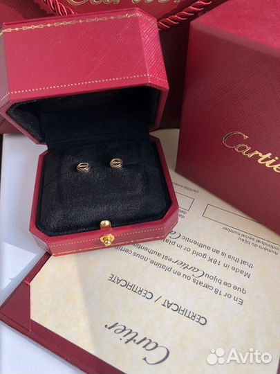 Золотые серьги пусеты Cartier Love