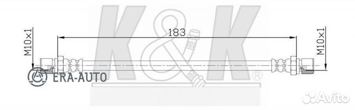 K&K FT0225 Шланг тормозной daewoo Lanos (klat) 1.4 1.5 1.6 16V 05.97