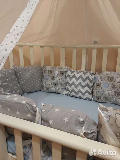 Бортики в детскую кроватку бу