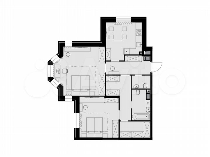 2-к. квартира, 77,6 м², 23/26 эт.