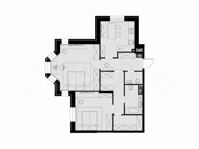 2-к. квартира, 77,6 м², 23/26 эт.