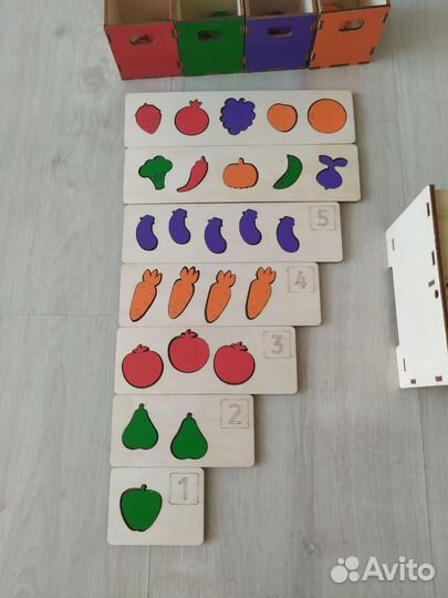 Сортер фрукты овощи игрушка деревянная