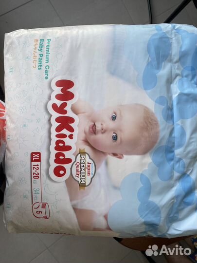 Подгузники 5 mykiddo 12-20 кг 34шт