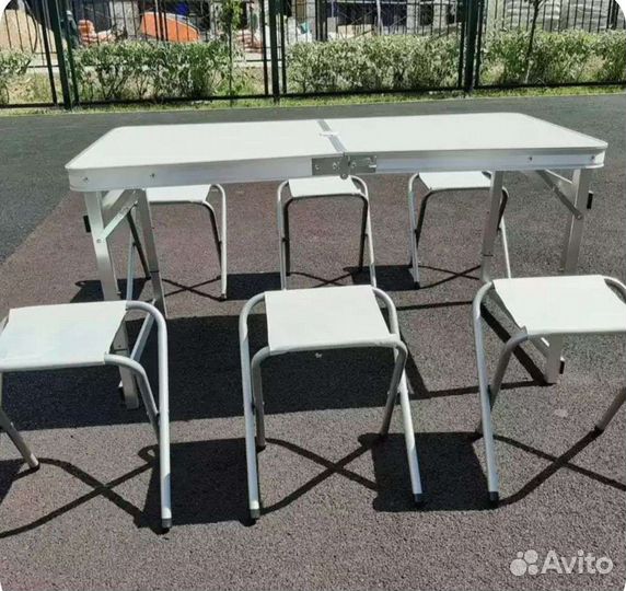 Стол складной туристический усиленный 6 стульев