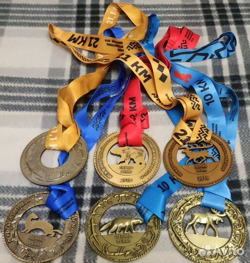 Медали спортивные пермский марафон 6 шт