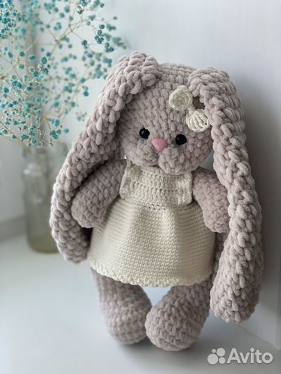 Зайка с зефирными ушками ручной работы