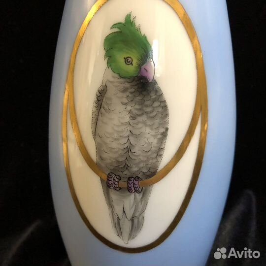Ваза для цветов. Fraureuth kunstabteilung. Попугаи