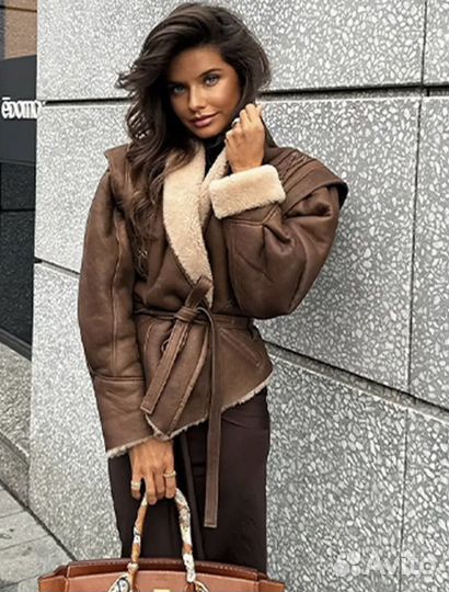 Дубленка ассиметричная женская