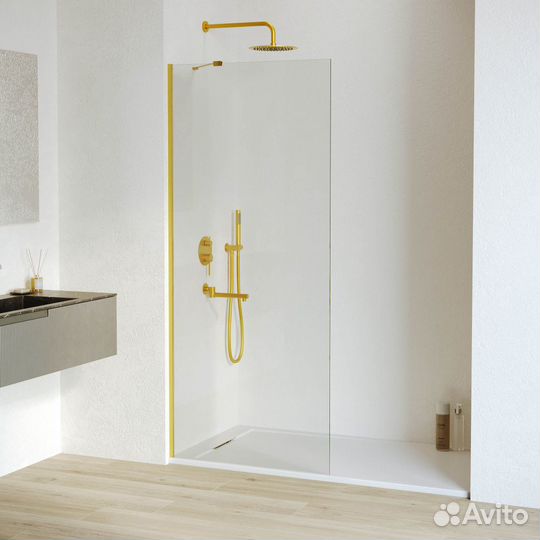 Душ. перегородка 1000мм золото brush RGW WA-110Gb