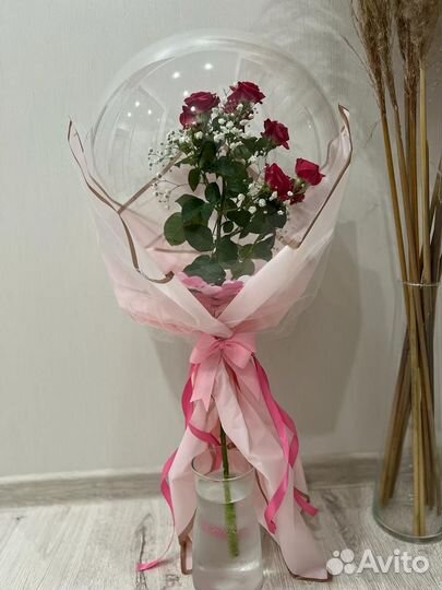 Живая роза в воздушном шаре, Домодедово/Москва