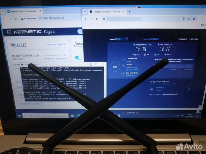 Комплект 4G Huawei все сим + Keenetic Giga