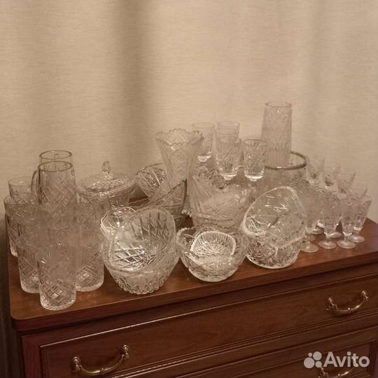 Хрусталь СССР стаканы,рюмки,салатницы