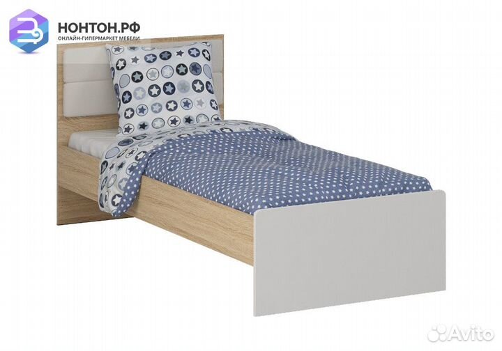 Кровать Норд 0.9 м дуб сонома / софт даймонд
