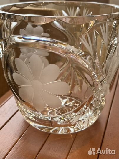 Ваза хрустальная. Времен СССР, высота 12 см, новая