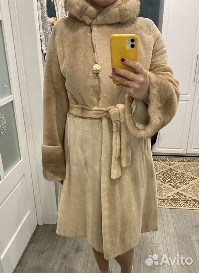 Шуба норковая новая с капюшоном 48