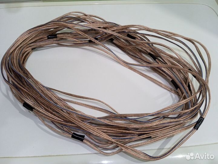 Аудиокабель медный прозрачный 2*0.75