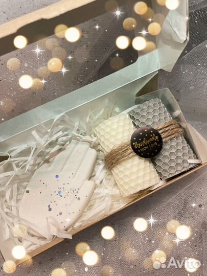 Подарочный набор свечи из вощины