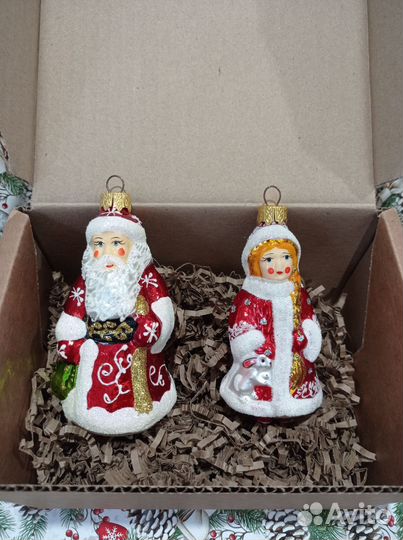 Елочные игрушки стекло набор