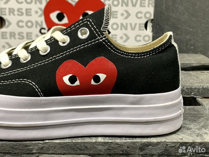 Converse Play Comme Des Garcons Low Black Platform