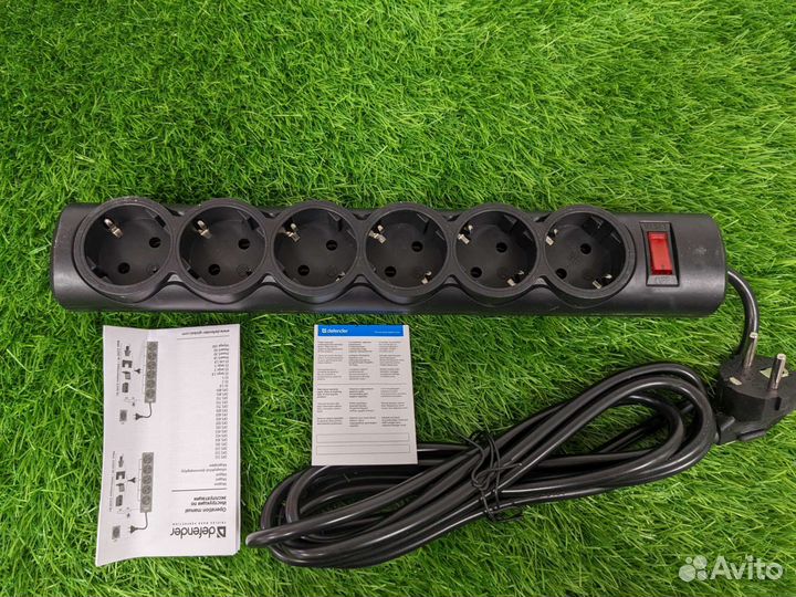 Сетевой фильтр Defender DFS черный (новый) прм2