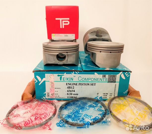Поршень с кольцами +0.50 4B12 Mitsubishi Teikin