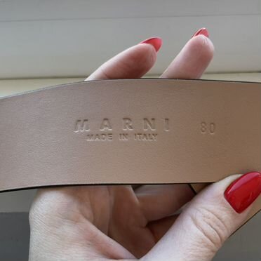 Ремень Marni 80 женский кожа бежевый