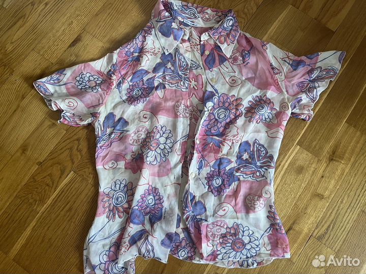 Byblos blu оригинал шелк блузка рубашка топ