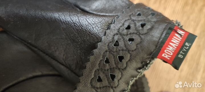 Перчатки женские кожаные зимние