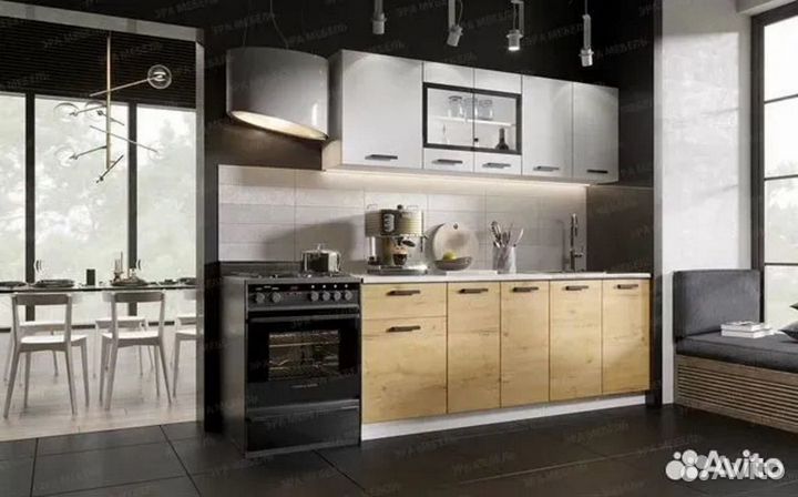 Кухонный гарнитур Хозяюшка 2,0м Дуб вотан/Белый